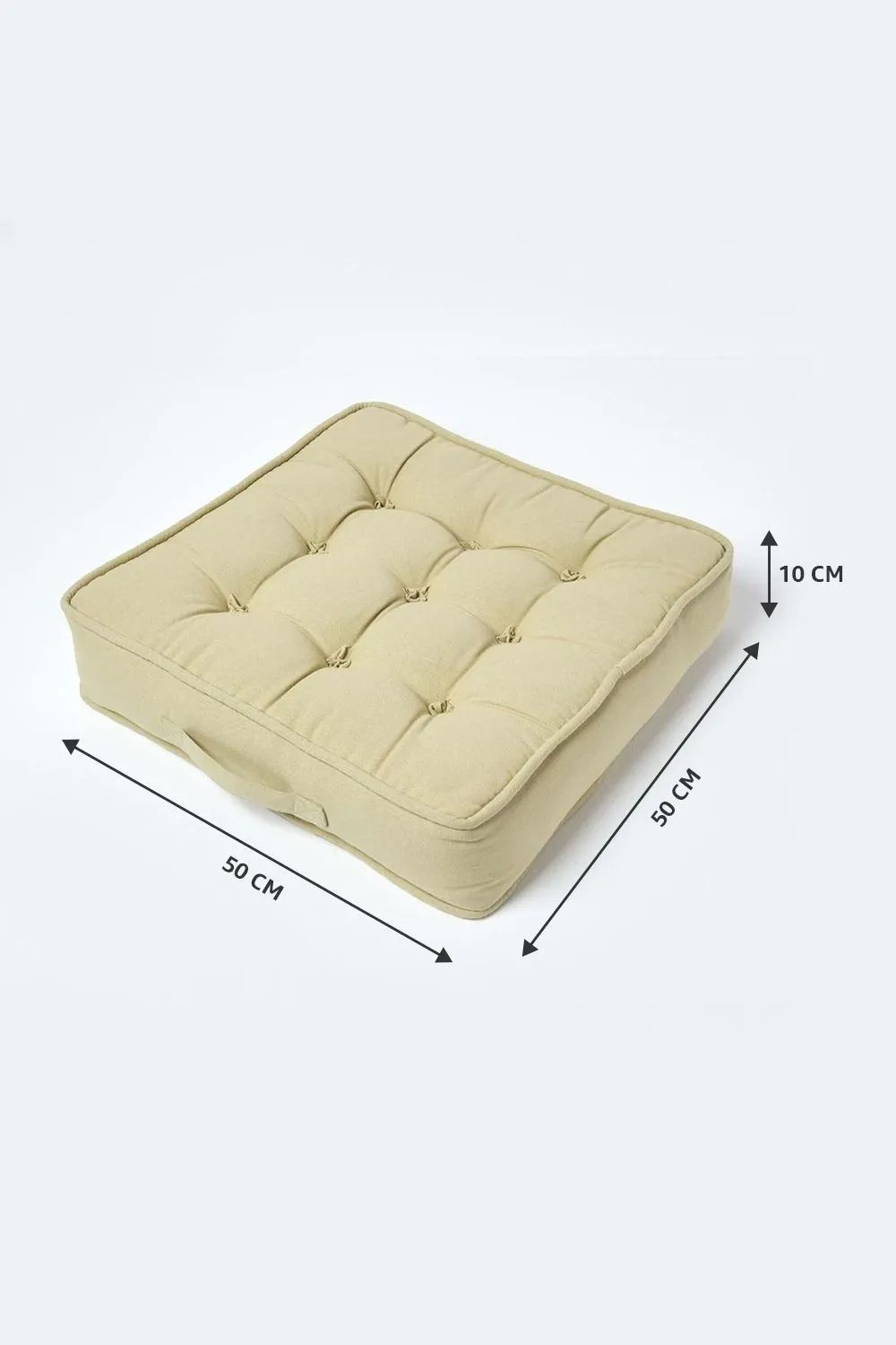 Homescapes Cotton Armchair Booster Cushion in Light Green 5