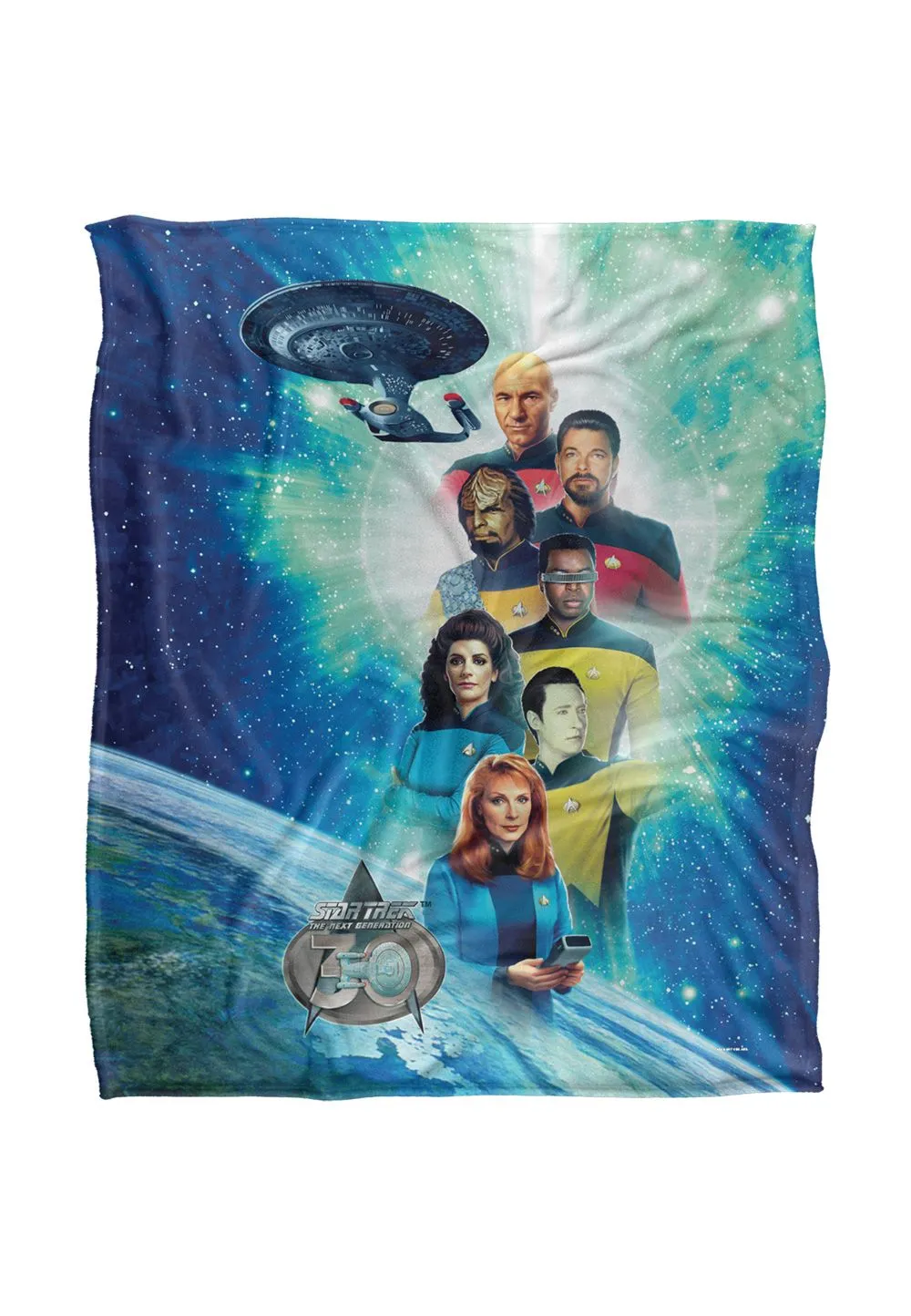 Star Trek 30 Crew Silky Touch Super Soft Throw Blanket 152 X 127 cm in White