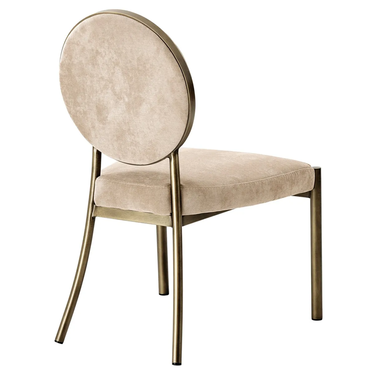 Eichholtz Scribe Dining Chair Dark Brass Greige Velvet, Neutral | Barker & Stonehouse 4