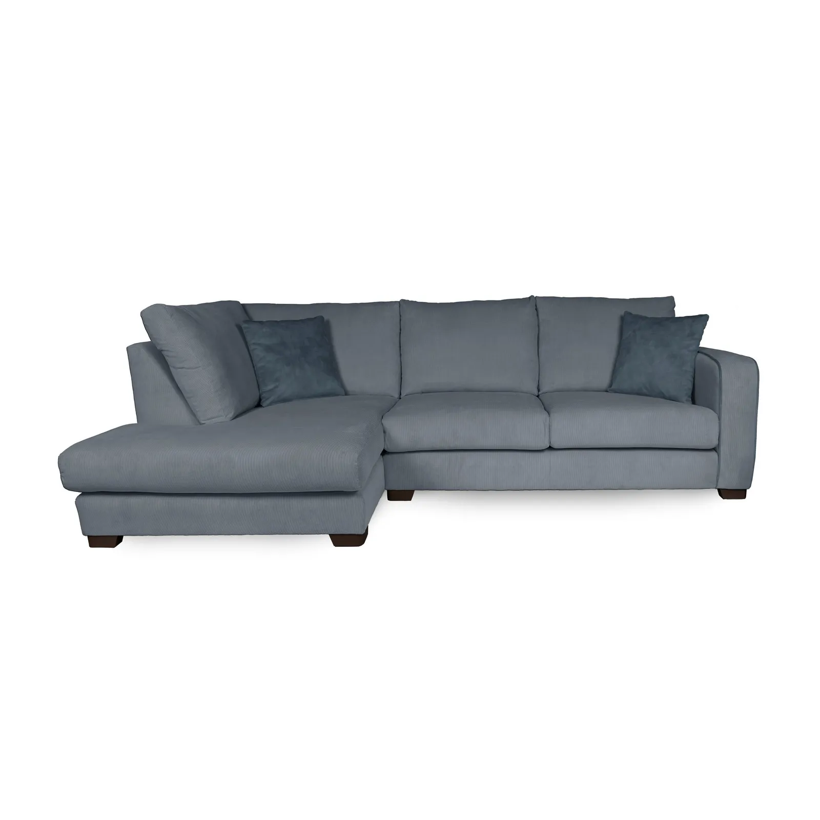 Carson Corduroy Left Hand Corner Sofa Blue