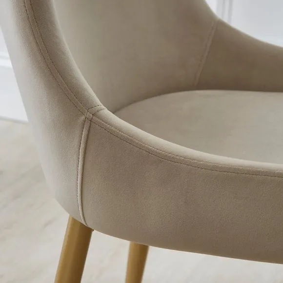 Montreal Set of 2 Dining Chairs, Mink Velvet 4