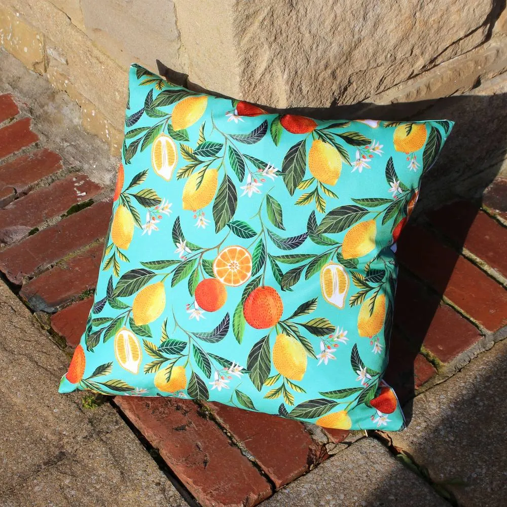 Evans Lichfield Orange Blossom Tropical Water & UV Resistant Outdoor Cushion
