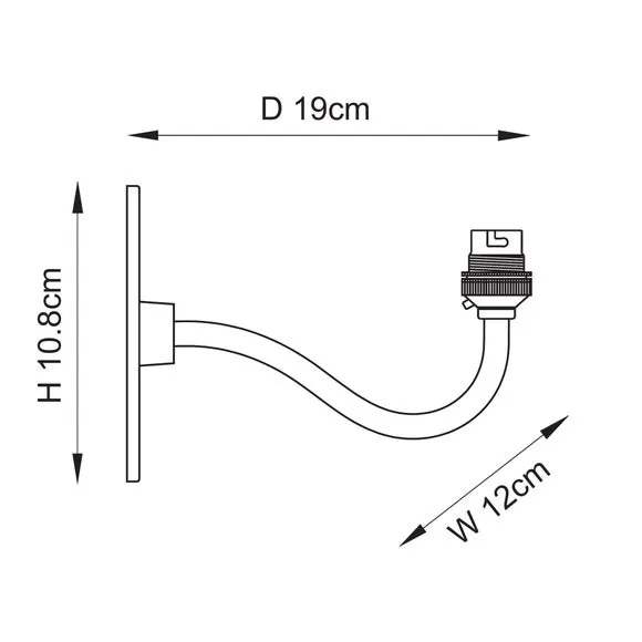 Vogue Wave Curved Wall Light Fitting 6