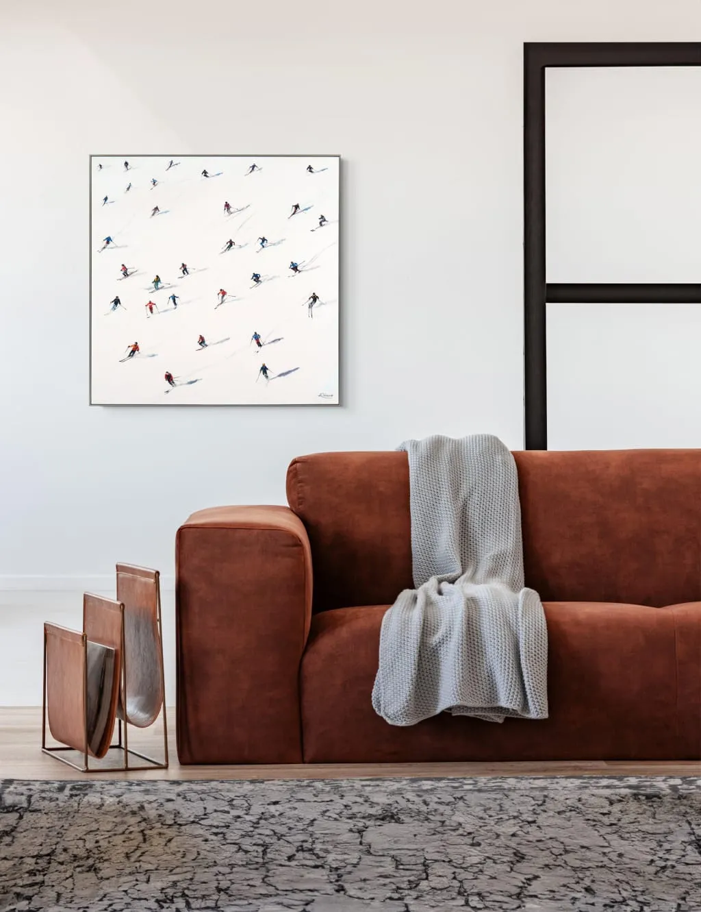 Gallery Direct Downhill Travel Square Framed Art White