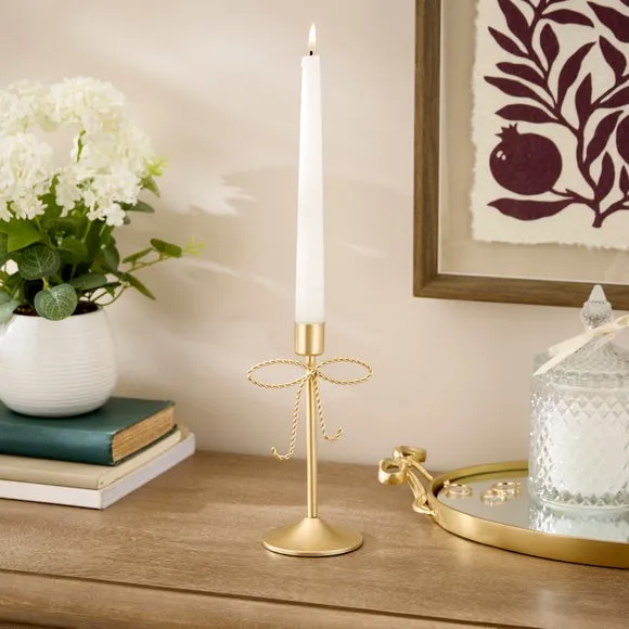 Twisted Bow Metal Candlestick Holder