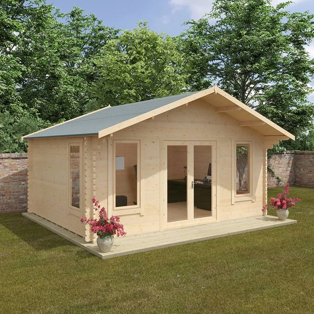Buttercup Farm 12x18 The Sutton 44mm Cabin - L355 x W535 x H302.9 cm in Natural 4