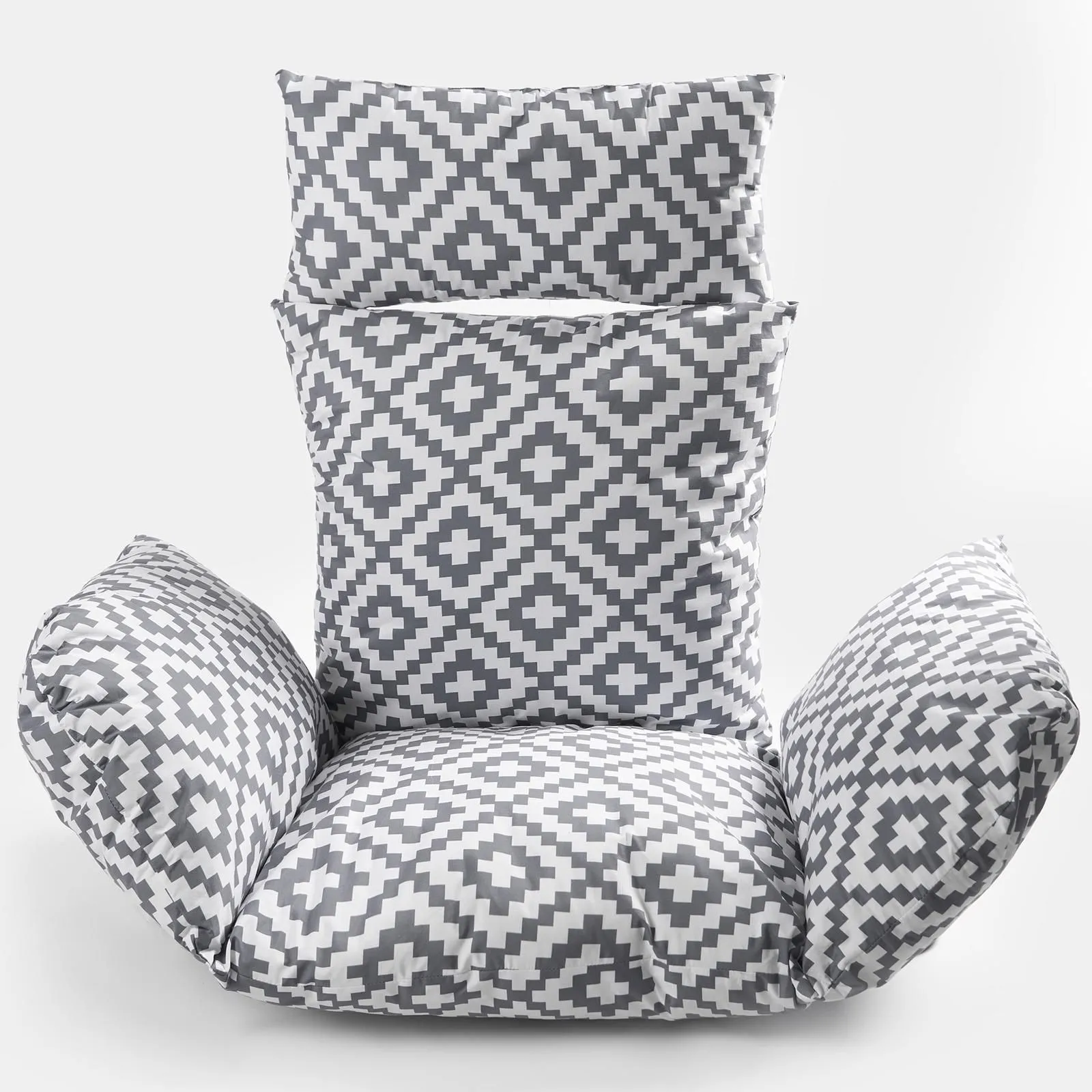 OHS Egg Chair Cushion Large Headrest Pillow Outdoor Garden Water Resistant in Light Grey