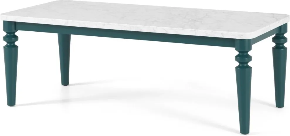 Betty Coffee Table, Marble & Teal