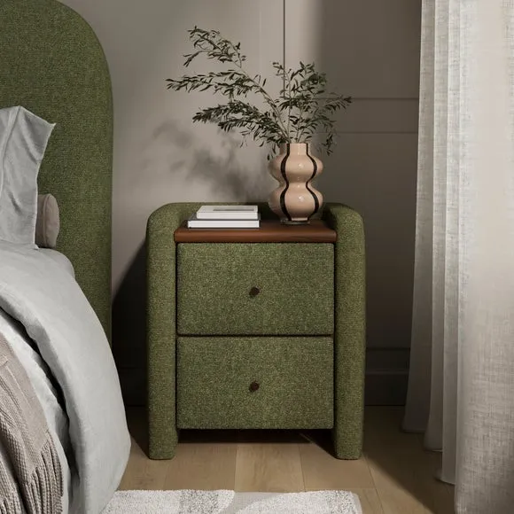 Squidge 2 Drawer Boucle Bedside Table 1