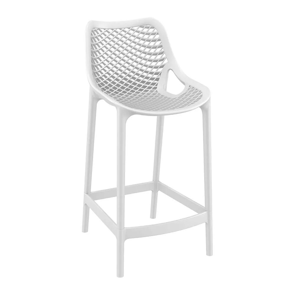 netfurniture Spyro White Mid Height Stool 65cm - Indoor & Outdoor Commercial Seating