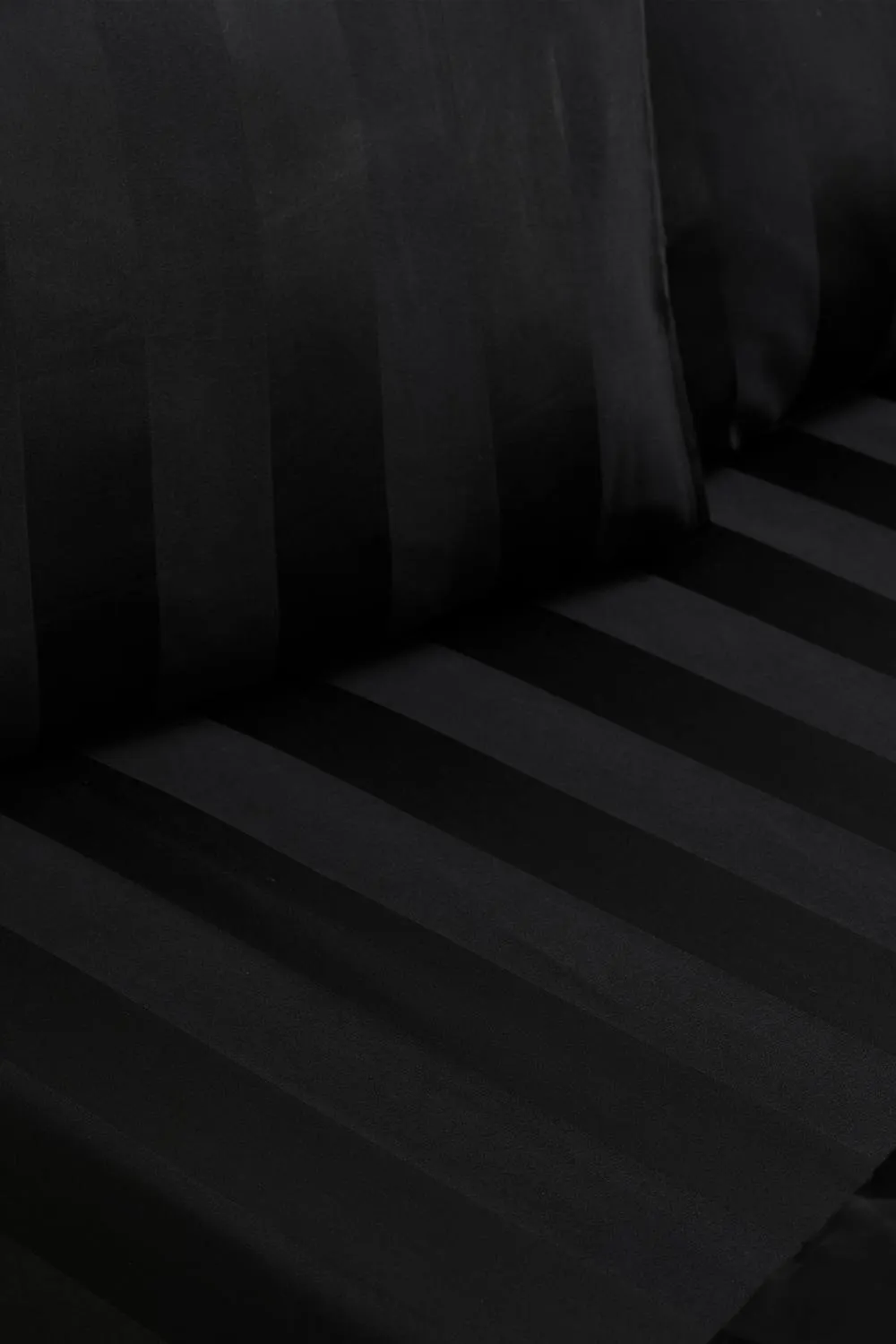 Catherine Lansfield 'So Soft Satin Stripe' Standard Pillowcase Pack of 4 in Black 2