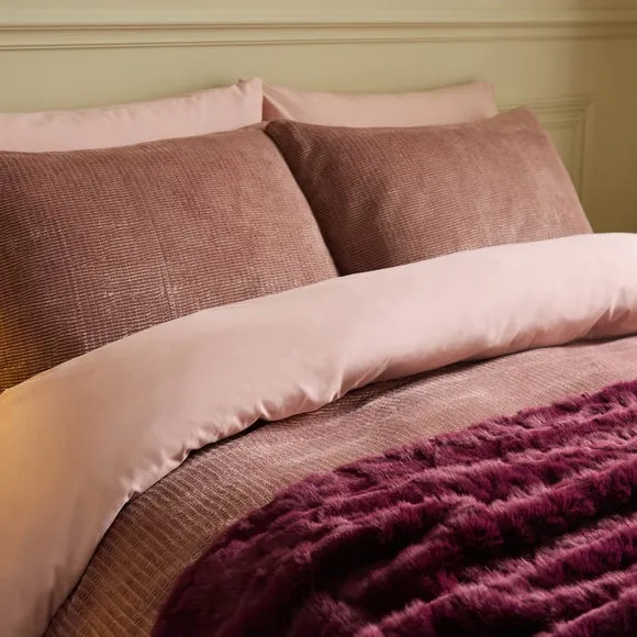 Ruched Velour Duvet Cover and Pillowcase Set 2