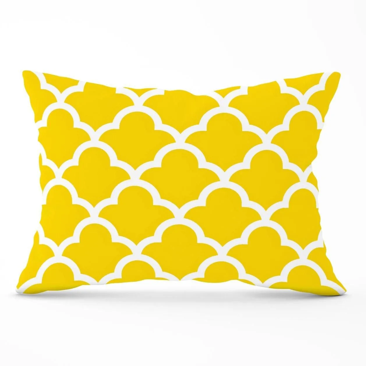 Warren Reed - Designer Geometric Yellow Quatrefoil Wave Cushions