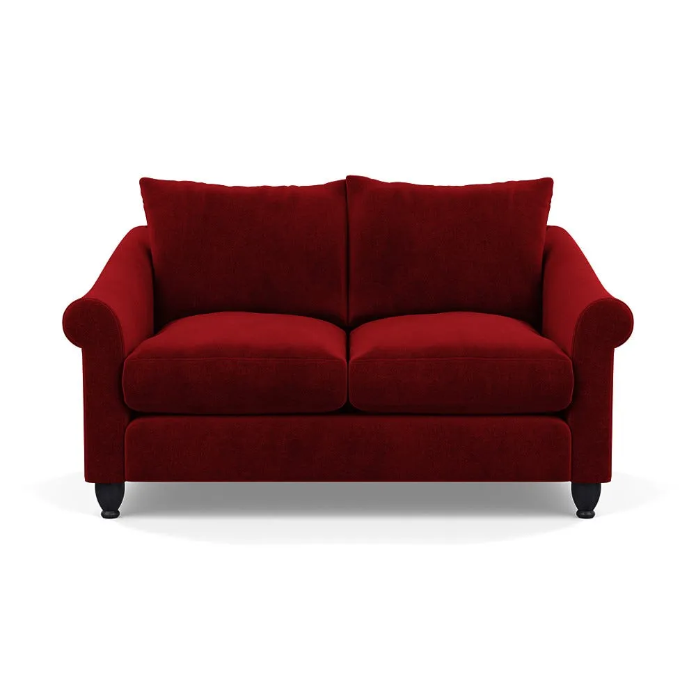 Heal's Devon 2 Seater Smart Luxe Velvet Mulberry Black Stain Beech Feet