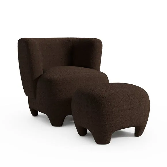 Rhetta Boucle Chair and Footstool 6