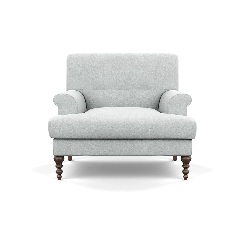 Scp Oscar Formal Armchair Broad Weave Tin Walnut Feet 1
