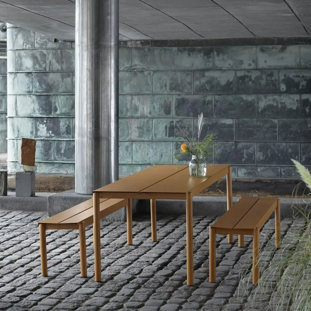 Muuto Linear Outdoor Steel Table Medium Burnt Orange 4