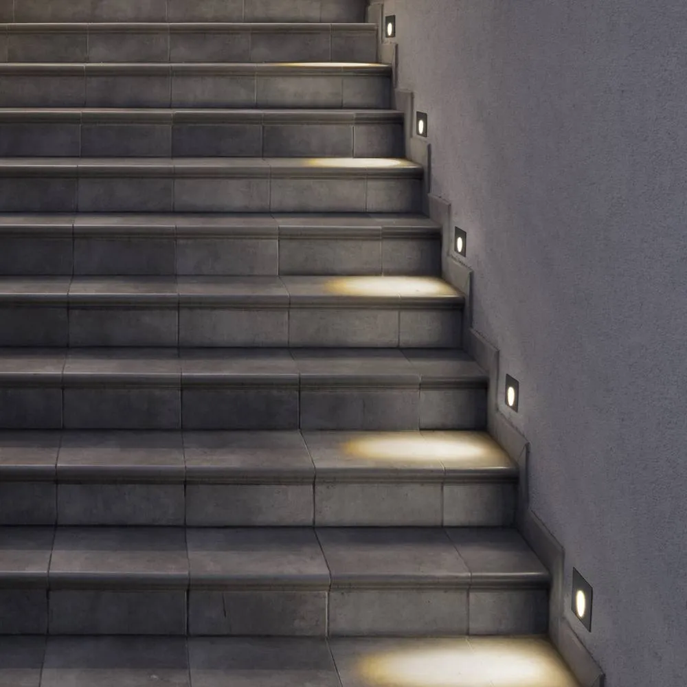 Netlighting Icon Square LED Outdoor Recessed Wall Lamp Black WarmWhite 3000K IP65 2