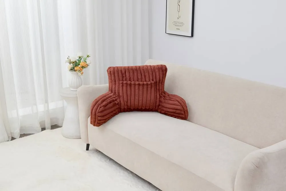 GAVENO CAVAILIA Super Comfy Ribbed Warm Cuddle Cushion in Burnt Orange 4