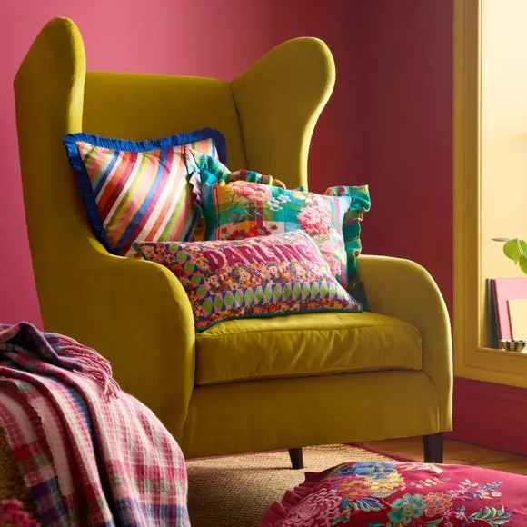 Sophie Robinson Darling Diagonal Striped Cotton Square Cushion 6