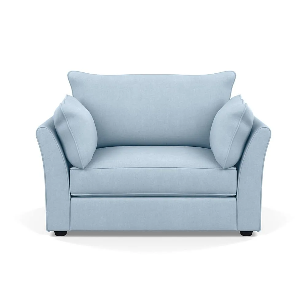 Heal's Tailor Loveseat Capelo Linen-Cotton Sea Shanty Black Beech Feet