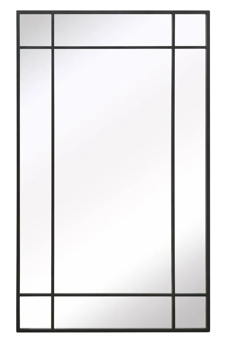 MirrorOutlet Black Contemporary Wall & Leaner Garden Mirror 71"x 43" 180x110cm 3