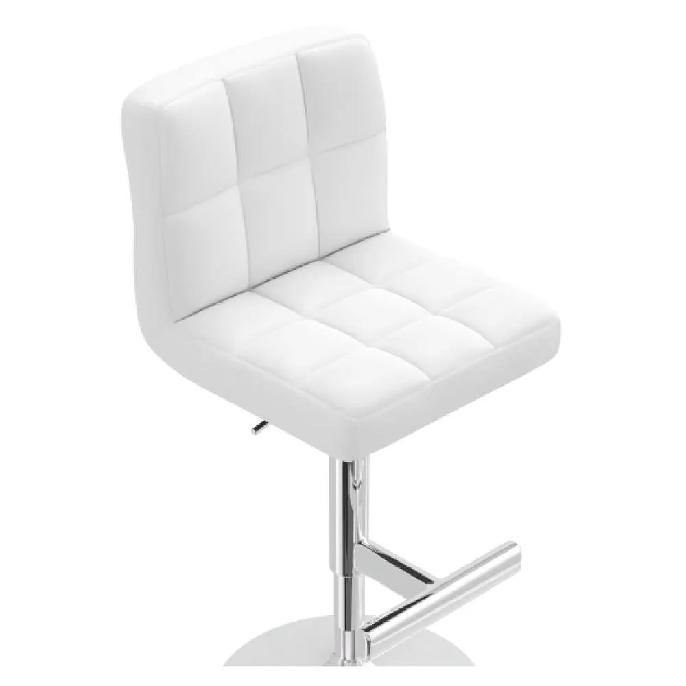 netfurniture Cuborn White Padded Bar Stool Padded Height Adjustable 6