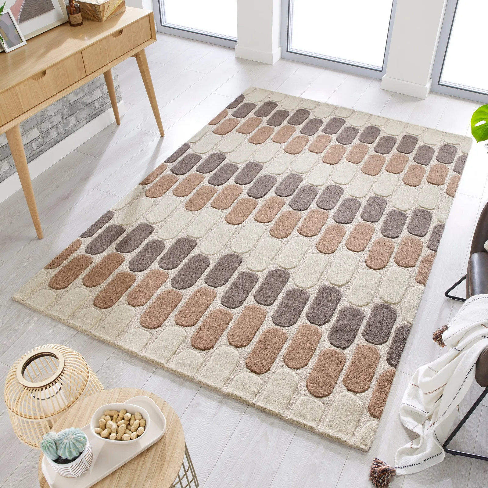 Fossil Rug Brown and White