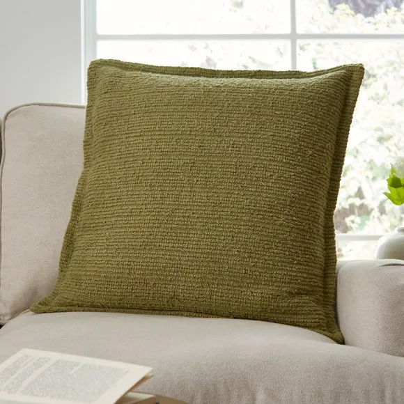 Textured Boucle Stripe Cotton Square Cushion 1