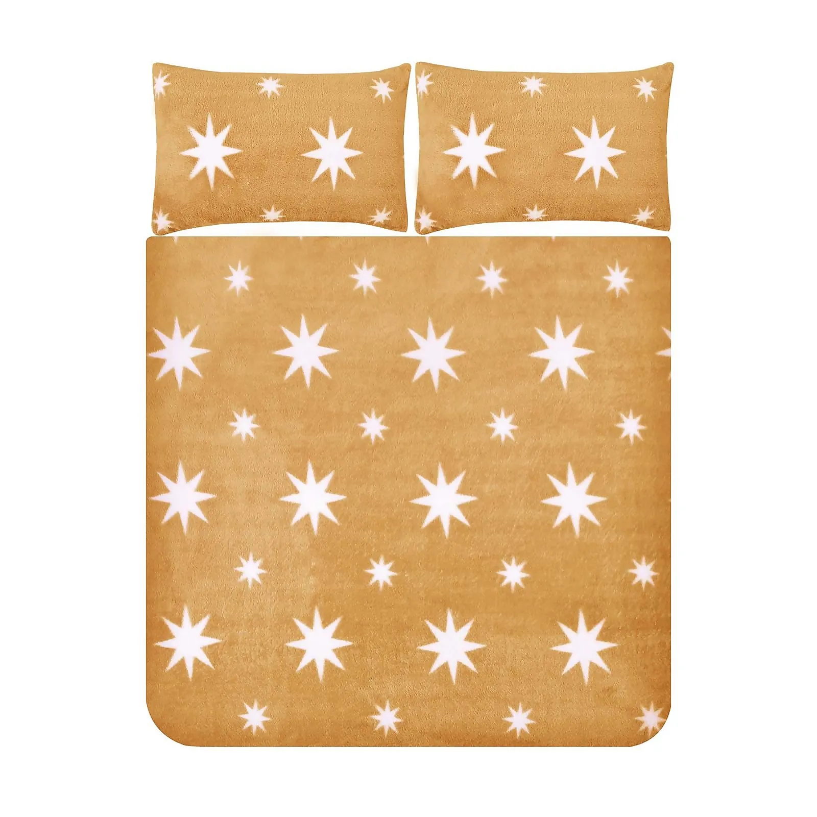 Snuggle Fleece Bedding Set - Ochre Star - Double