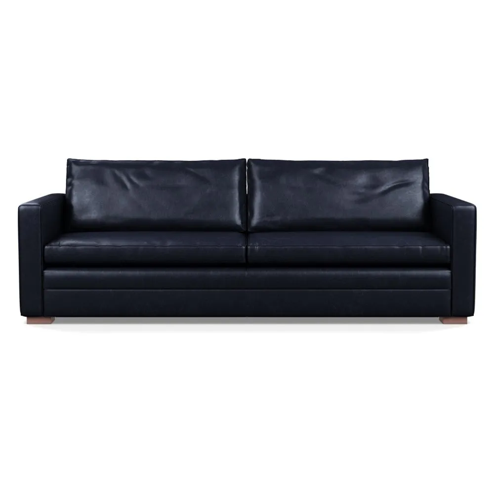 Heal's Palermo 5 Seater Sofa Stonewash Leather Black 263 Walnut Feet 1