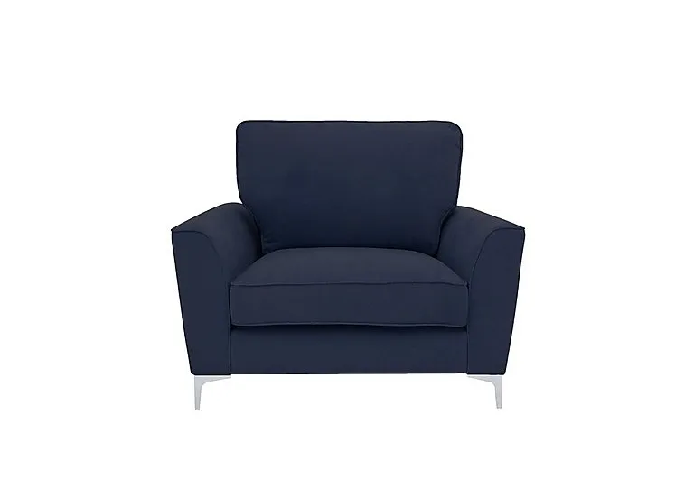 Legend Fabric Armchair with Chrome Feet - Cosmo Navy
