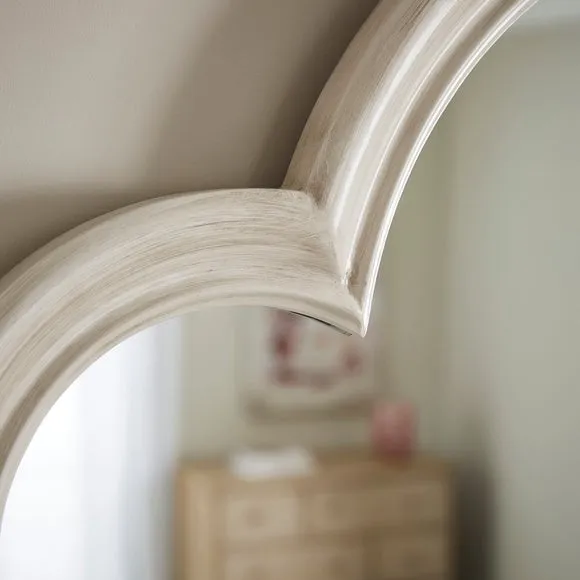 Sandstone Washed Curved Overmantel Wall Mirror 2