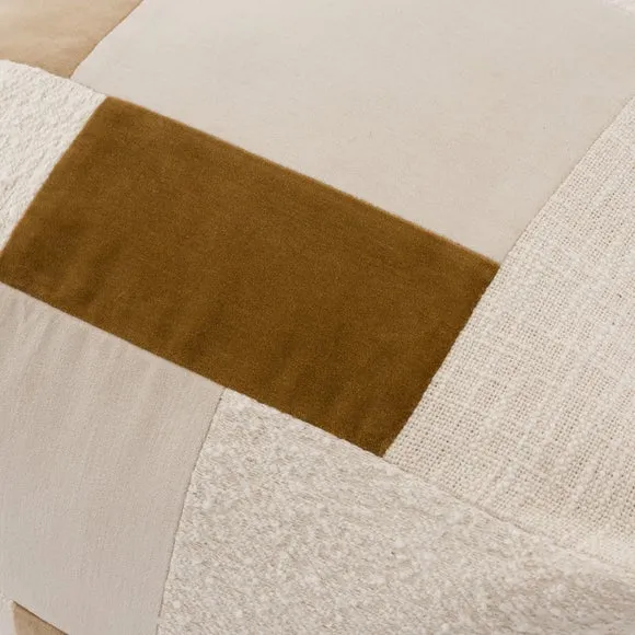 Clara Patchwork Boucle Pouffe 2