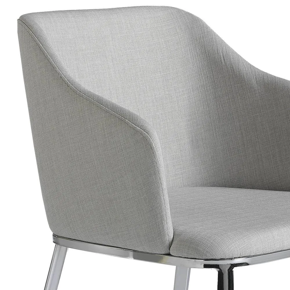 Angel Cerda Grey Upholstered Dining Chair - Chrome Stainless 5