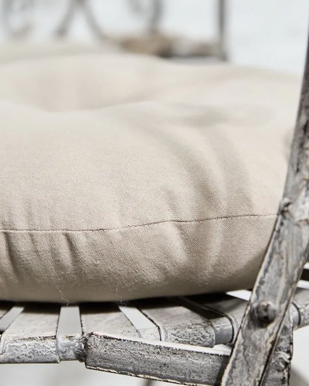Dibor Set of 2 Traditional Grey Round Indoor Dining Chair Seat Pad Cushions Dia 40cm 4