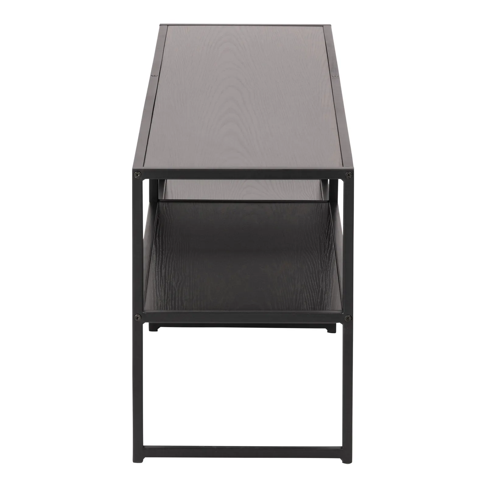 Furniture To Go Seaford Black Metal Open TV Unit with 3 Black Shelves 3