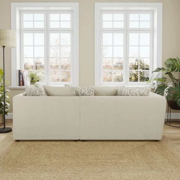 Blake Tonal Boucle Global Geo Combo Corner Chaise Sofa 2
