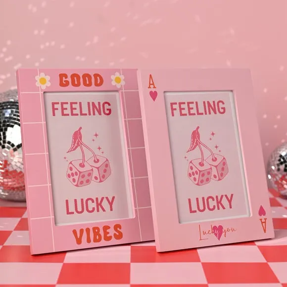 The Feel Good Club Set of 2 Lucky You and Good Vibes Photo Frames