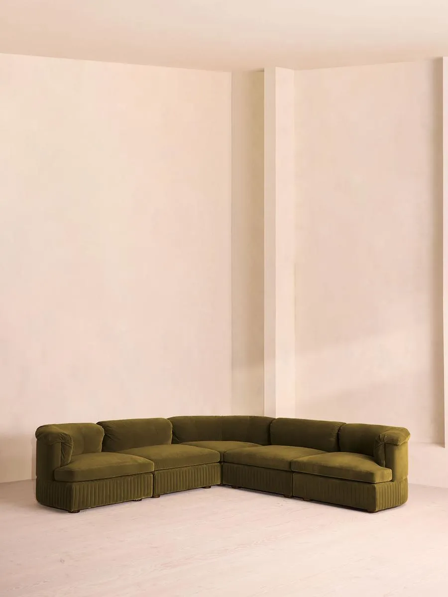 Oona Modular Sofa, Corner Sofa, Velvet Olive