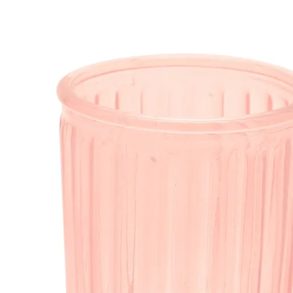 Hestia Cylindrical Ribbed Glass Vase 4