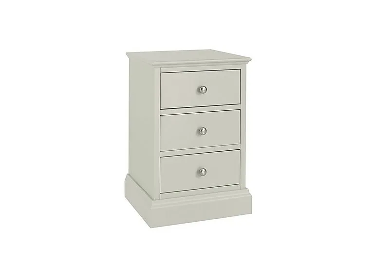 Faye 3 Drawer Bedside Table - Cotton