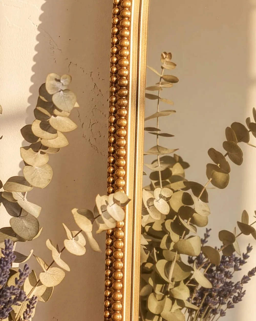 Dibor Gold Beaded Rectangular Wall Mirror, 77cm x 56cm 6