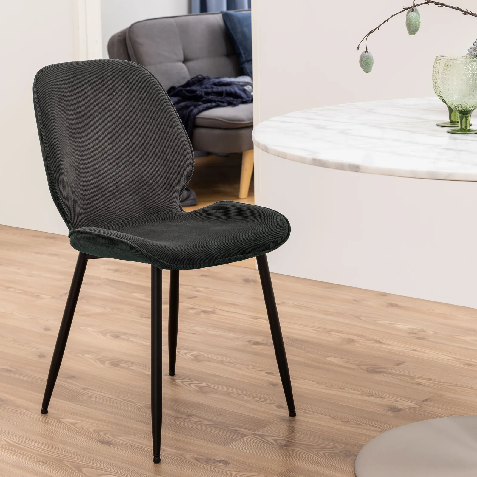 Furniture To Go Femke Dining chair in Anthracite Set of 4 in Grey 6
