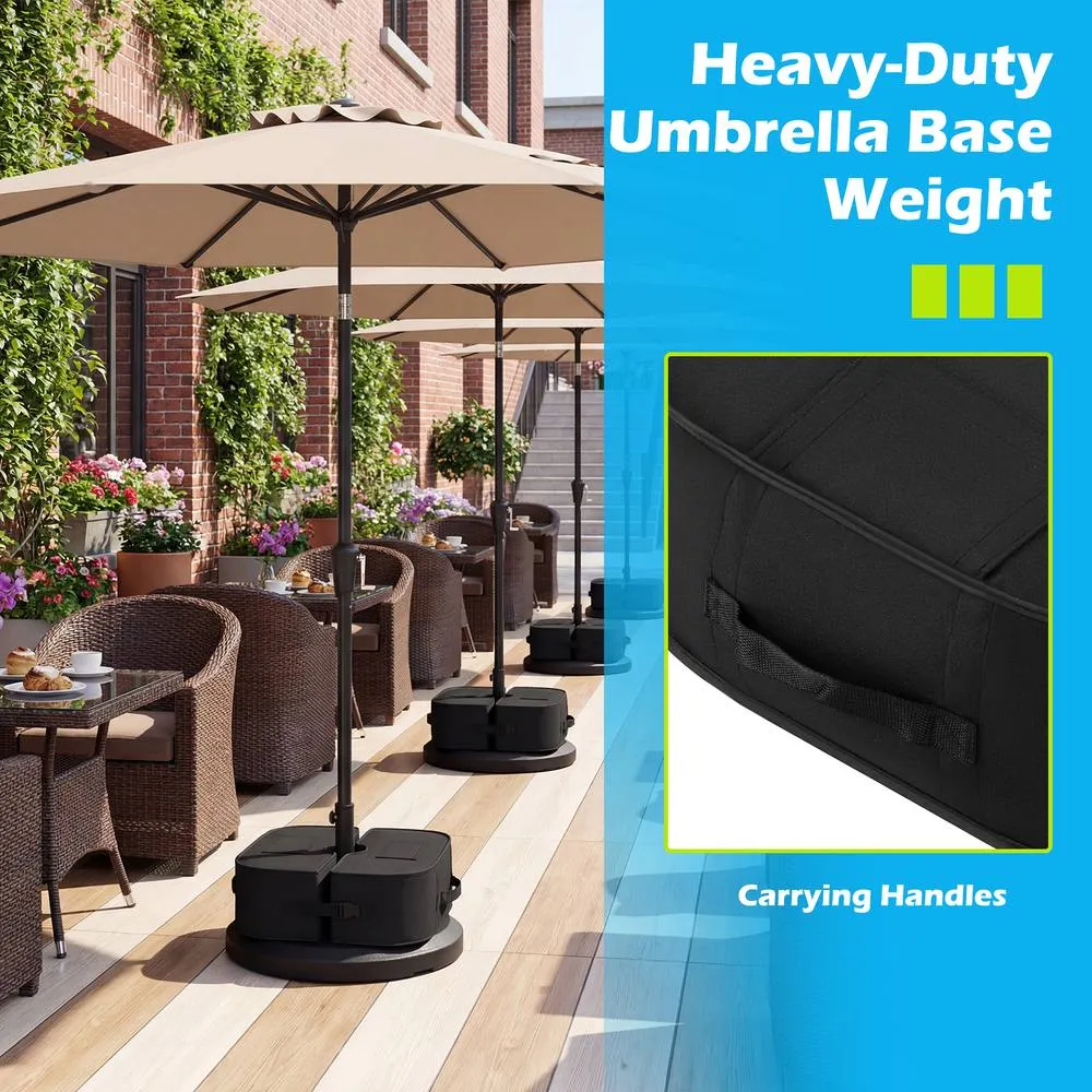 Costway 2-Pack Umbrella Base Weight Sandbags Fillable Umbrella Stand Weights in Black 6