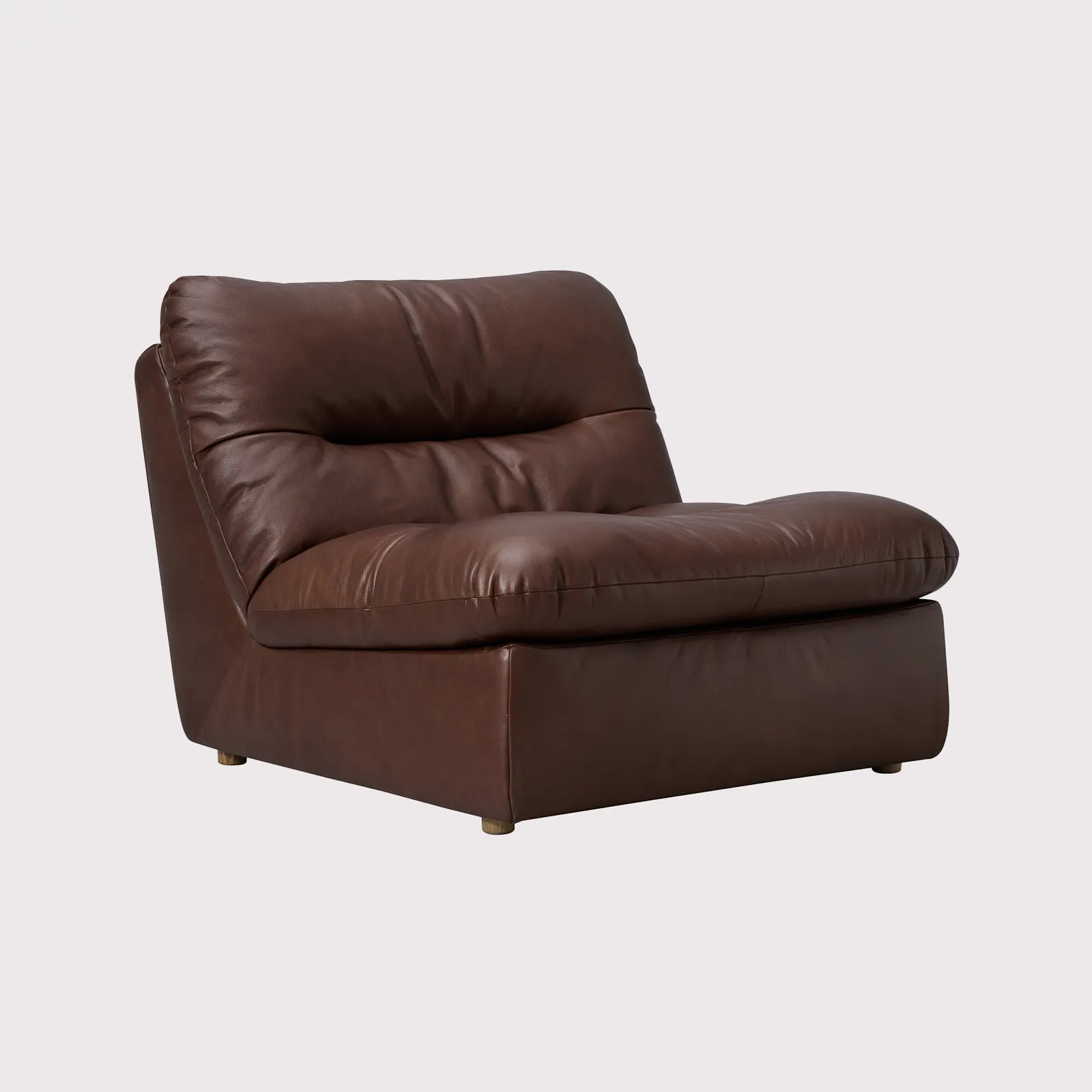 Timothy Oulton Lush Sectional 1 Seater Modular Sofa, Brown Leather | Barker & Stonehouse