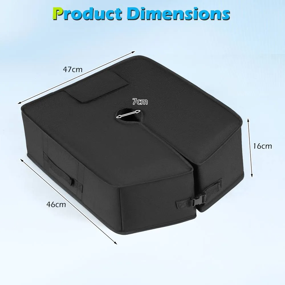 Costway Umbrella Base Weight 40 kg Sand-fillable Bag w/ Handles Umbrella Stand in Black 2
