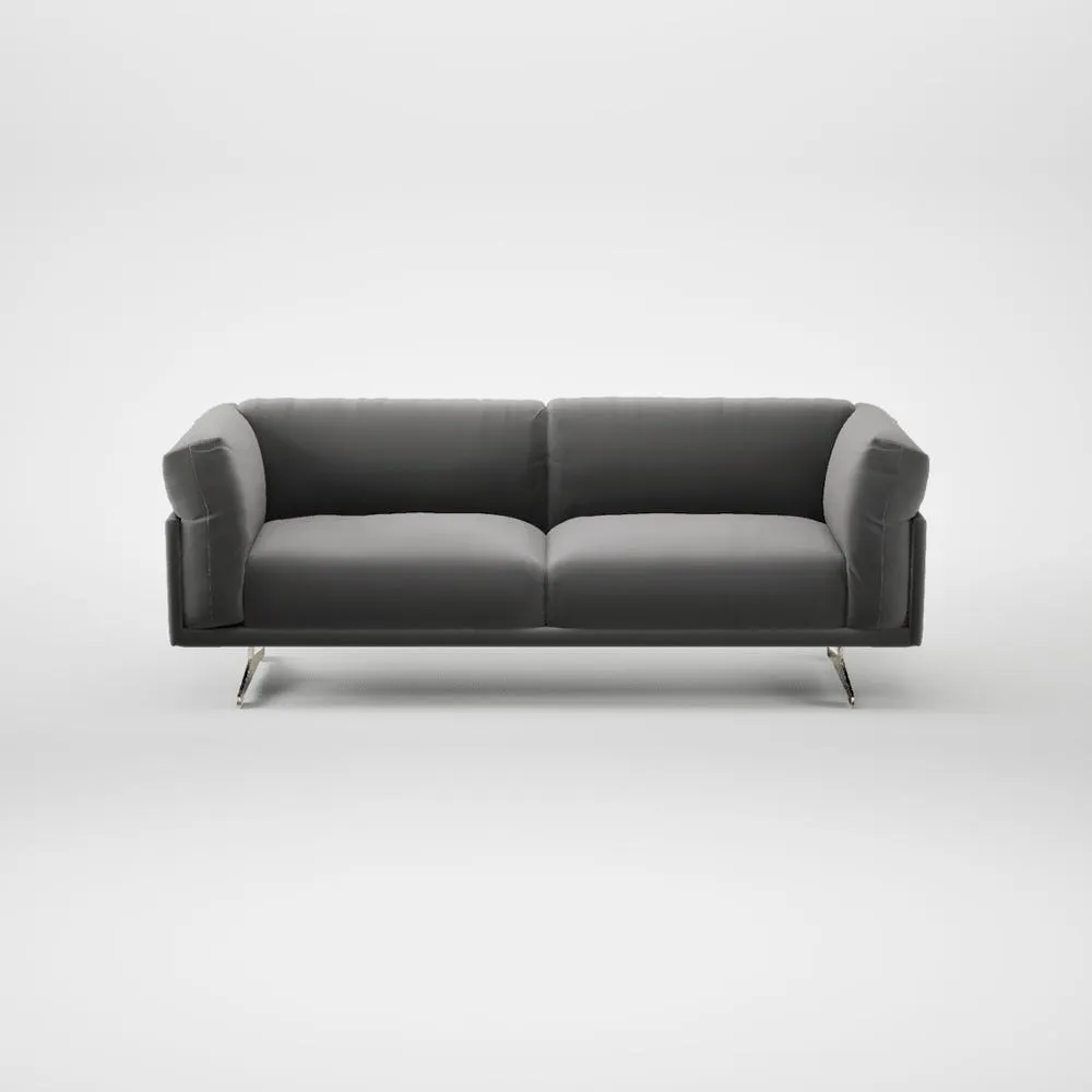 Heal's Novara 3 Seater Sofa Smart Velvet Mercury Stainless Steel Feet 1