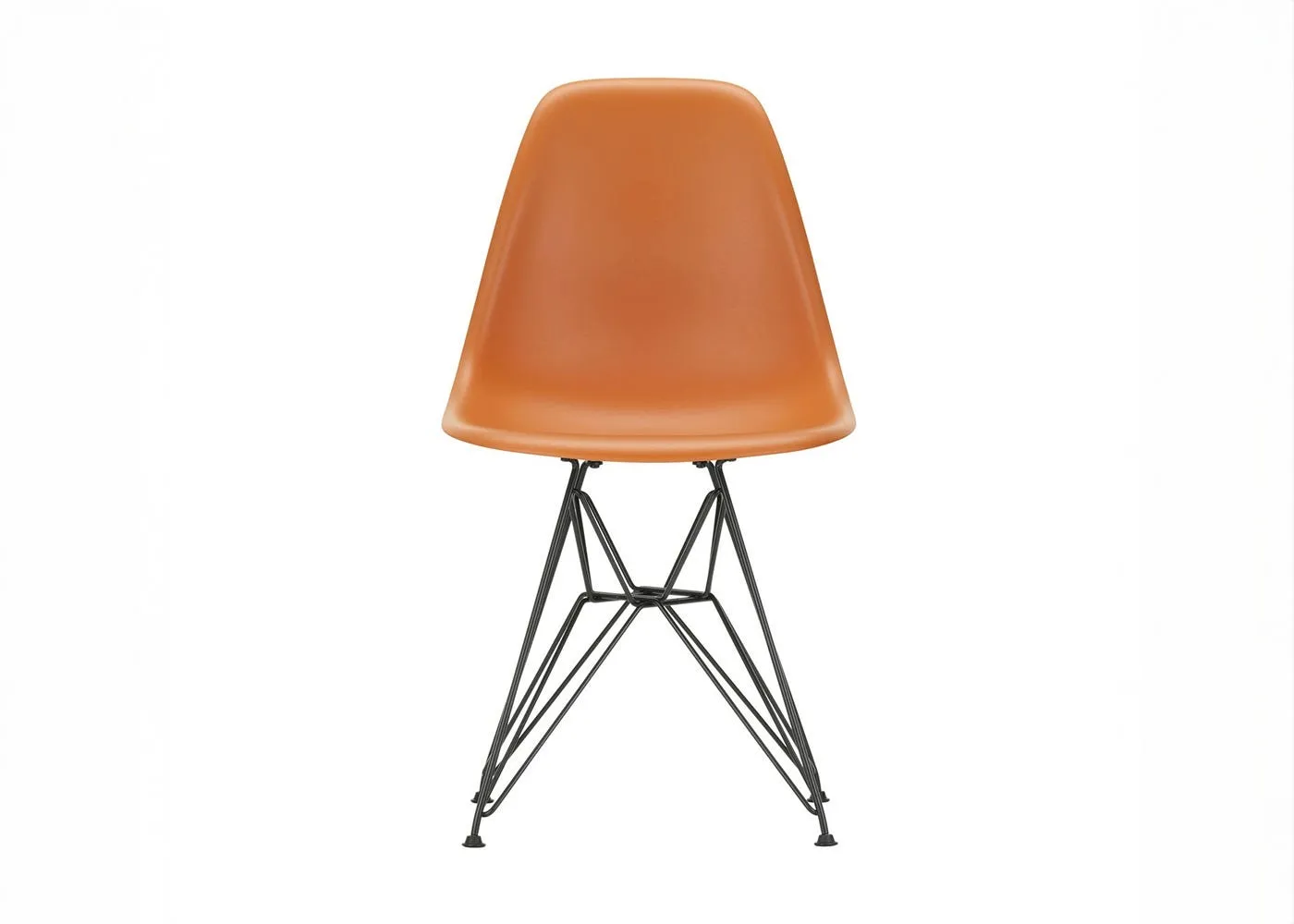 Vitra Eames DSR Chair Rusty Orange Basic Dark Powder Coated Base 04 Glides