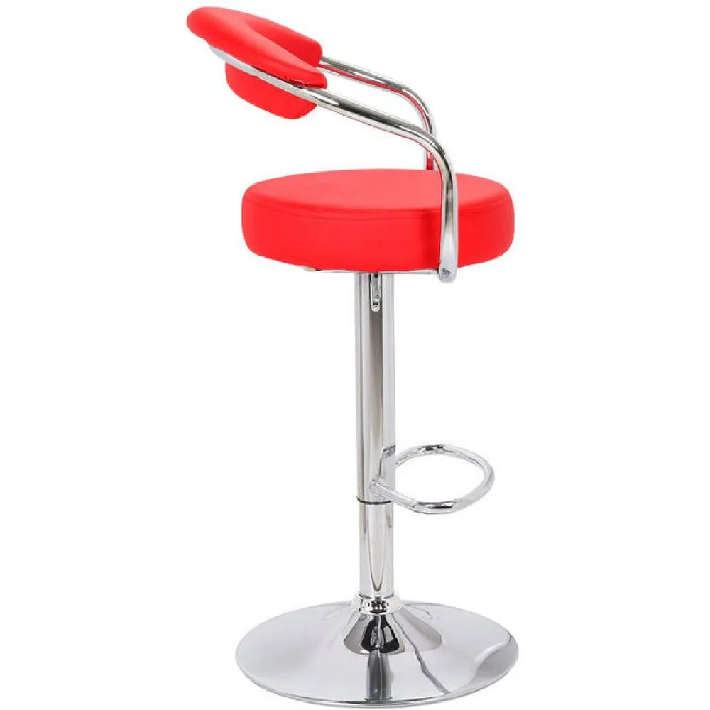 netfurniture Berty Kitchen Bar Stool Red Cushioned Seat & Back Rest 3
